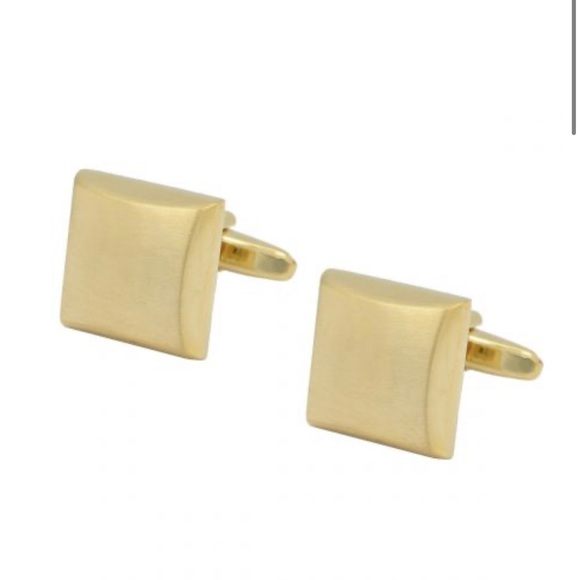 Gold Square Engravable Cufflinks - NEW in box - Picture 2 of 2